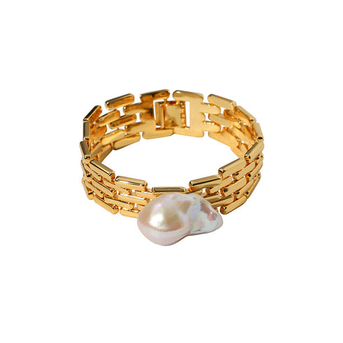 Baroque Pearl Long Tassel Watch Chain Bracelet - Zafari Studio Jewelry